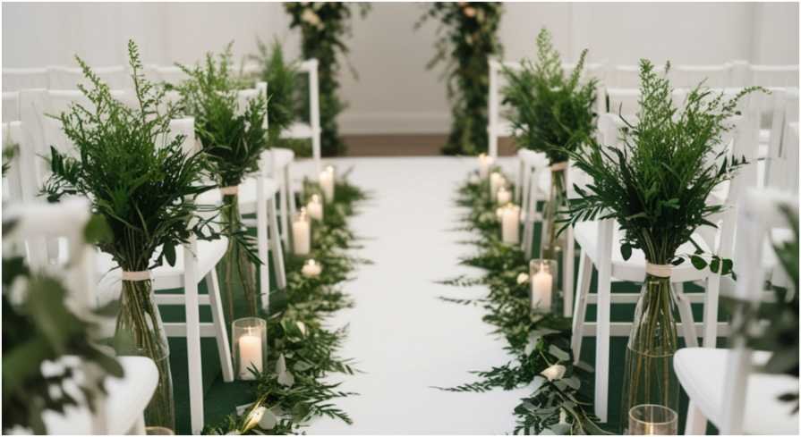 wedding greenery decor ideas without flowers